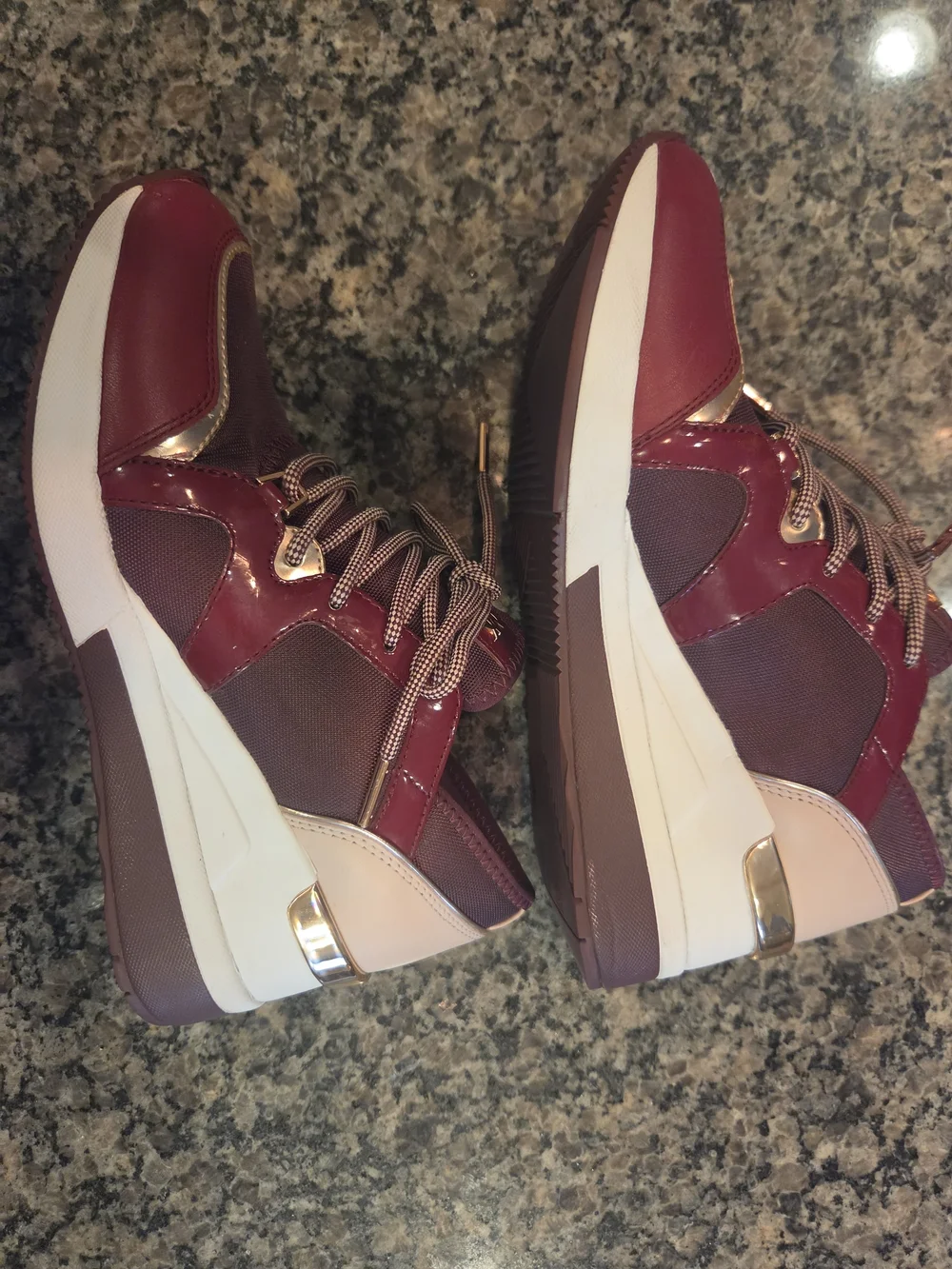 Michael Kors Womens Burgundy Trainer Sneakers